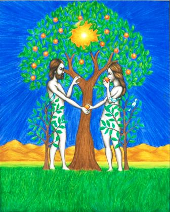 Adam & Eve This illustration of Adam & Eve is by artist Jason Koltuniak for the children's book from Divine Providence Press,