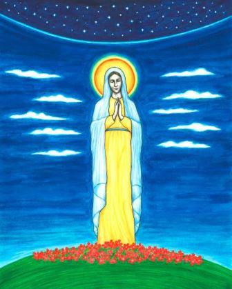 Mother of the Redeemer In this original book illustration, by Jason Koltuniak from Saved by the Alphabet, the Virgin Mary is the spiritual mother of all who believe in Jesus Christ.