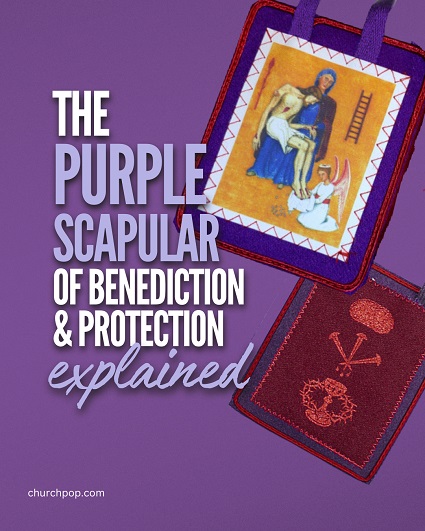 Purple Scapular Instructions for the design of the Purple Scapular were given to mystic Marie-Julie Jahenny by Our Lady, which God intended for our tumultuous and unprecedented times.